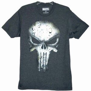 Marvel Men's The Punisher Skull Logo Gray Short Sleeve T-Shirt Size M